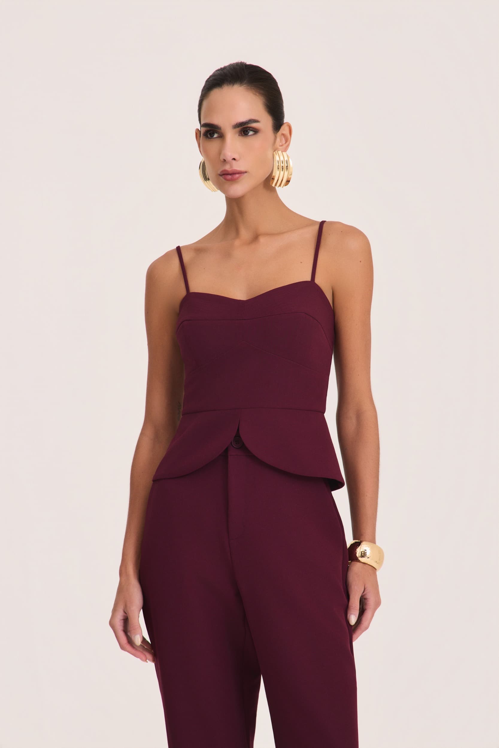 Blusa Peplum Em Alfaiataria