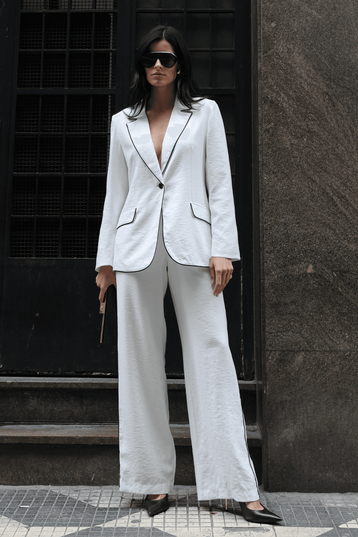 BLAZER COM LAPELAS E VIVO BICOLOR
